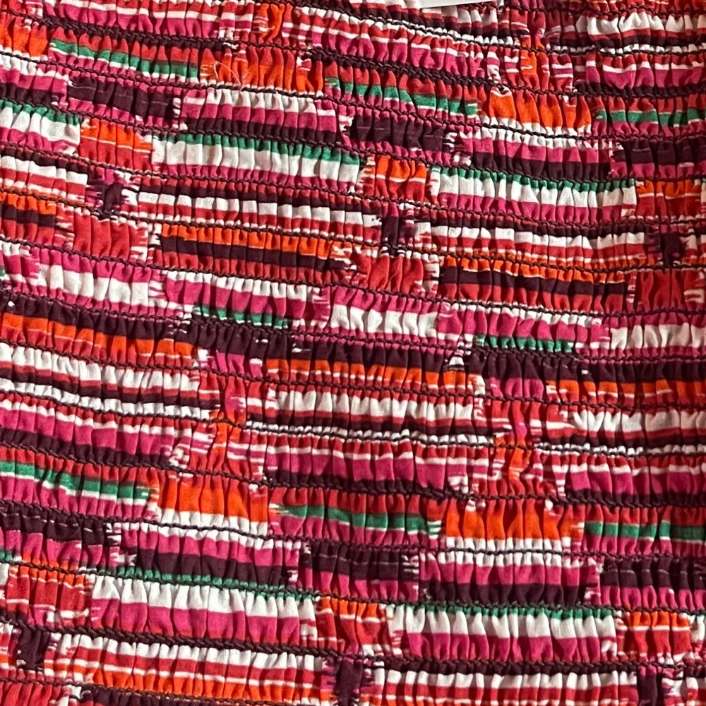 LOFT SIZE S Ikat Smocked Peplum Cami Plum Kiss NWT - Picture 5 of 6